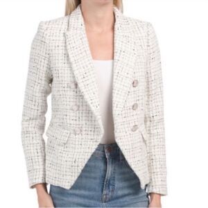 Rachel Zoe Black and White Tweed Blazer(Size Small)